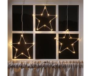 Trois Décos Étoiles Lumineuses Osby à LED à Piles