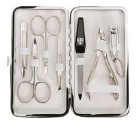 Trois épées | Exclusif Étui de manucure - pédicure - Soin des Ongles Kit/de 7 pièces | qualité - Fabriqué à Solingen | cuir véritable (000002)