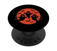 Trois fantômes et Chauves-Souris Halloween Moon PopSockets PopGrip Adhésif