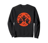 Trois fantômes et Chauves-Souris Halloween Moon Sweatshirt
