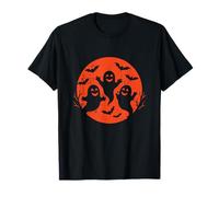 Trois fantômes et Chauves-Souris Halloween Moon T-Shirt