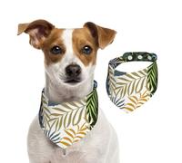 Trois Feuilles Tropicales,Bandanas pour Chien, écharpe en Coton, Bavoirs réglables pour Animaux de Compagnie,M