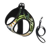 Trois Feuilles Tropicales,Harnais pour Animaux de Compagnie, Harnais réfléchissant réglable pour Chien,L