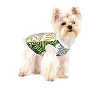 Trois Feuilles Tropicales,T-Shirt sans Manches en Coton pour Animaux de Compagnie, Gilet Respirant, Extensible et Doux,M