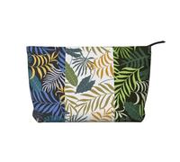 Trois Feuilles Tropicales,Trousse de Toilette en Velours côtelé, Trousse de Maquillage Portable pour Les Voyages