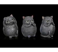 Trois Figurines De Chats Épaisses - Nichts Böses - Fantasy, Chatons Noirs
