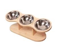Trois Gamelles Surélevées Pour Chat Lot De 3 Écuelles Inclinées À 10 | 3 gamelles surélevées pour chat Assemblage Facile, Support En Bois Pour Chats, Petits Chiens,