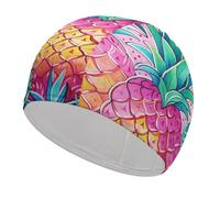 Trois grands bonnets de bain ananas, bonnet de bain haute élasticité pour homme et femme, durable, imperméable, garde les cheveux au sec, parfait pour la piscine, la plage, la natation sur les genoux