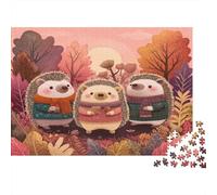 Trois hérissons Mignons, thème automnal Cadeau Unique Décoration Intérieure Jeu ÉduChatif Challenge Toy Adultes & Enfants des 14 Ans 1000pcs (75x50cm)