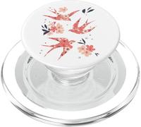 Trois Hirondelles japonaises Cerisier Fleur Sakura Oiseaux PopSockets PopGrip pour MagSafe