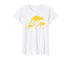 Trois icônes de Kangourou Jaune Vieilli T-Shirt Graphique avec Valeur