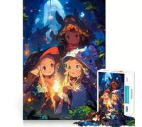 Trois Jeunes sorcières de la forêt Puzzle de 1000 pièces pour Adolescents Jeu cognitif et de Loisirs Motif à Assembler Pièce d'art 38x26cm