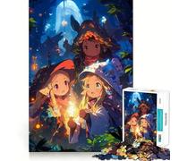 Trois Jeunes sorcières de la forêt Puzzle de 1000 pièces pour Adolescents Jeu de réflexion Stimulant Passe-Temps Calme Découpe précise Joli Cadeau 50x75cm