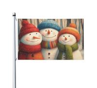 Trois jolis drapeaux de Noël souriants pour la cour, la maison, la maison, la saison, 9,5 x 1,5 m, avec œillets, décoration d'intérieur ou d'extérieur