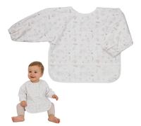 Trois Kilos Sept Bavoir Tablier Bébé, Dès 6 Mois, Manches Longues 34x40 cm | Déperlant avec Récupérateur, Lavable à 30°C