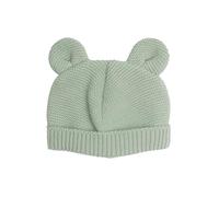 Trois Kilos Sept - Bonnet Naissance Maille Douce - Oreilles d’Ours - Chaud et Respirant - Reste Bien en Place - Maternité 0/1 Mois - Vert Olive