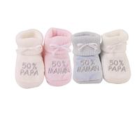 Trois Kilos Sept - Chaussons bébé - lots 2 - Collection"50% Papa"/"50% maman" - Expédier depuis Paris (Rose/Vanille)