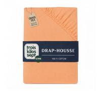 Trois Kilos Sept - Drap Housse Bébé - 100% Coton Jersey Extensible - Doux & Confortable - Bords Elastiqués - Label Oeko-TEX® Standard 100 - Abricot - 60x120 cm - Lot de 1