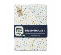 Trois Kilos Sept – Drap-housse bébé – Motif Feuilles (Koala) – 100% coton – OEKO-TEX – 70x140 cm