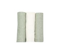 Trois Kilos Sept - Lot 3 Langes 70 x 70 cm - Vert olive