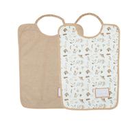 Trois Kilos Sept - Lot de 2 bavoirs maternelles imperméables 30 x 38 cm Beige