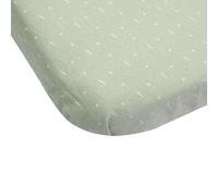Trois Kilos Sept - Lot de 2 Draps Housses Berceau - Doux et Respirant - Bord Élastiqué - Certifié Oeko-TEX® Standard 100-100% Coton - 50x83 cm - Motif Graphiques Vert Olive