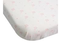 Trois Kilos Sept - Lot de 2 Draps Housses Berceau - Doux et Respirant - Bord Élastiqué - Certifié Oeko-TEX® Standard 100-100% Coton - 50x83 cm - Motif Fleurs Roses, Berceau bébé