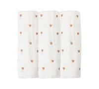Trois Kilos Sept - Lot de 3 langes 70x70cm Ours Moka
