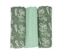 Lot De 3 Langes Bébé Pour La Toilette 70x70 Trois Kilos Sept - Vert - 70x70 Cm vert TU