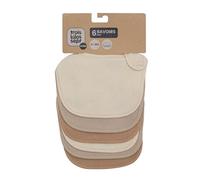 Trois Kilos Sept - Bavoirs Naissance X6 Nid D abeille 18x21cm Unis Beige & Choco