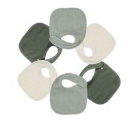 Trois Kilos Sept - Lot de 6 Bavoirs Naissance Nid d abeille Unis Sauge