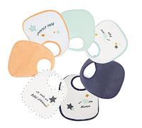 TROIS KILOS SEPT - Lot de 7 Bavoirs Naissance Imperméable - (Motifs Bébé d'Amour Bleu) - Garçon