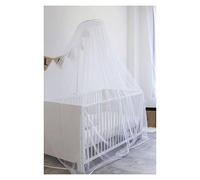 Trois Kilos Sept - Moustiquaire à Zip pour lit de bébé - Ciel de lit - Filet Anti Moustiques Tigres, Insectes - Hauteur modulable - Support Universel - Lavage à 30° - 100% Polyester - Blanche