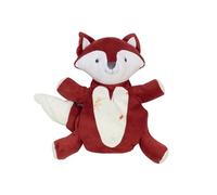 Trois Kilos Sept - Peluche Marionnette Renard pour Bébé - Naissance - Terracotta - Blanc - Motifs Champêtres - 30cm