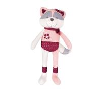 Trois Kilos Sept - Peluche Raton Laveur - Bébé - Naissance - Longues Jambes - Doux - Rose - Gris - Blanc - 40cm - Collection Kipic & Olga