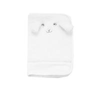 Trois Kilos Sept - Protège Carnet de Santé Bébé - Rabats et Fermeture Zippée - Visage de Mouton en Relief - Wooly - Blanc - 17,5x32 cm