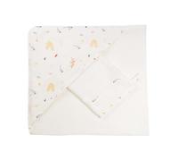 Trois Kilos Sept – Set bain bébé Forêt – Cape à capuche & gant, 100% coton, Oeko-TEX® 70×70 cm