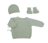 Lot brassière, bonnet et chaussons Vert Olive (0-1 mois)