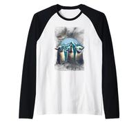Trois lamas hurlant à la lune, une parodie amusante Manche Raglan
