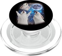 Trois Lapins Hurlant à la Lune Weird Meme Rabbit PopSockets PopGrip pour MagSafe