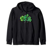 Trois léopard, Plaid et trèfle Porte-Bonheur Trèfle St Patrick Sweat à Capuche
