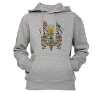 Trois Les Saveurs Cornetto Trilogie avec Bannière Unisexe Homme Sweat À Capuche Sweat-Shirt Pull-Over Taille S Unisex Men's Women's Hoodie Grey Small Size S