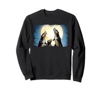 Trois loutres Hurlant à la Lune Pleine Lune Sweatshirt