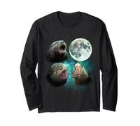 Trois loutres hurlent à la Lune 3 Loups Parodie drôle Manche Longue