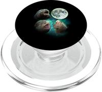Trois loutres hurlent à la Lune 3 Loups Parodie drôle PopSockets PopGrip pour MagSafe