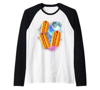 Trois Lune Glizzy | Mème maudit drôle de 3 Hot-Dogs hurlants Manche Raglan