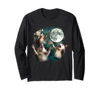 Trois Lune Possum | 3 Opossum Funny Weird Cursed Meme Manche Longue