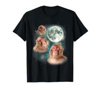 Trois Macaque Moon | 3 Macaque Drôle Bizarre Maudit Meme T-Shirt