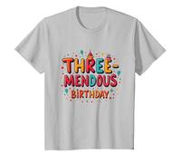 Trois mendous Birthday Boy 3 Célébration T-Shirt, Enfant, Argent, 8 Ans