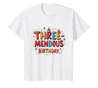 Trois mendous Birthday Boy 3 Célébration T-Shirt, Enfant, Blanc, 6 Ans